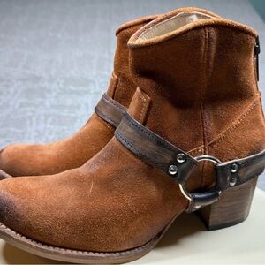 Free Bird Spirit Brown Suede Ankle Boots with Strap